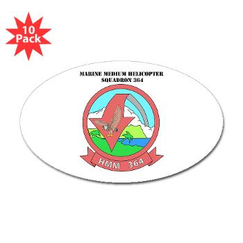 MMHS364 - M01 - 01 - Marine Medium Helicopter Squadron 364 with Text - Sticker (Oval 10 pk) - Click Image to Close